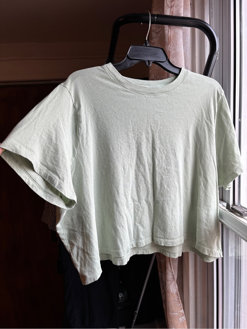 EUC Madewell Lakeshore Softfade Cotton Crop Tee in Sunfaded Mint | Women’s XXL